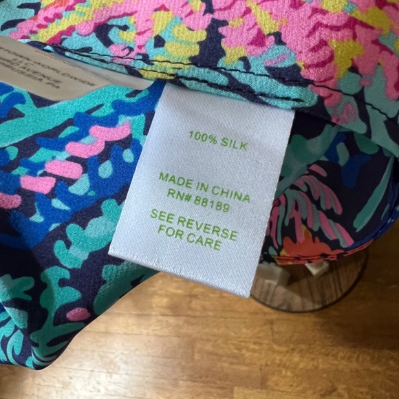 Lily Pulitzer Women Multi Color Betty Electric Racer Back 100% Silk Dress - Picture 7 of 7